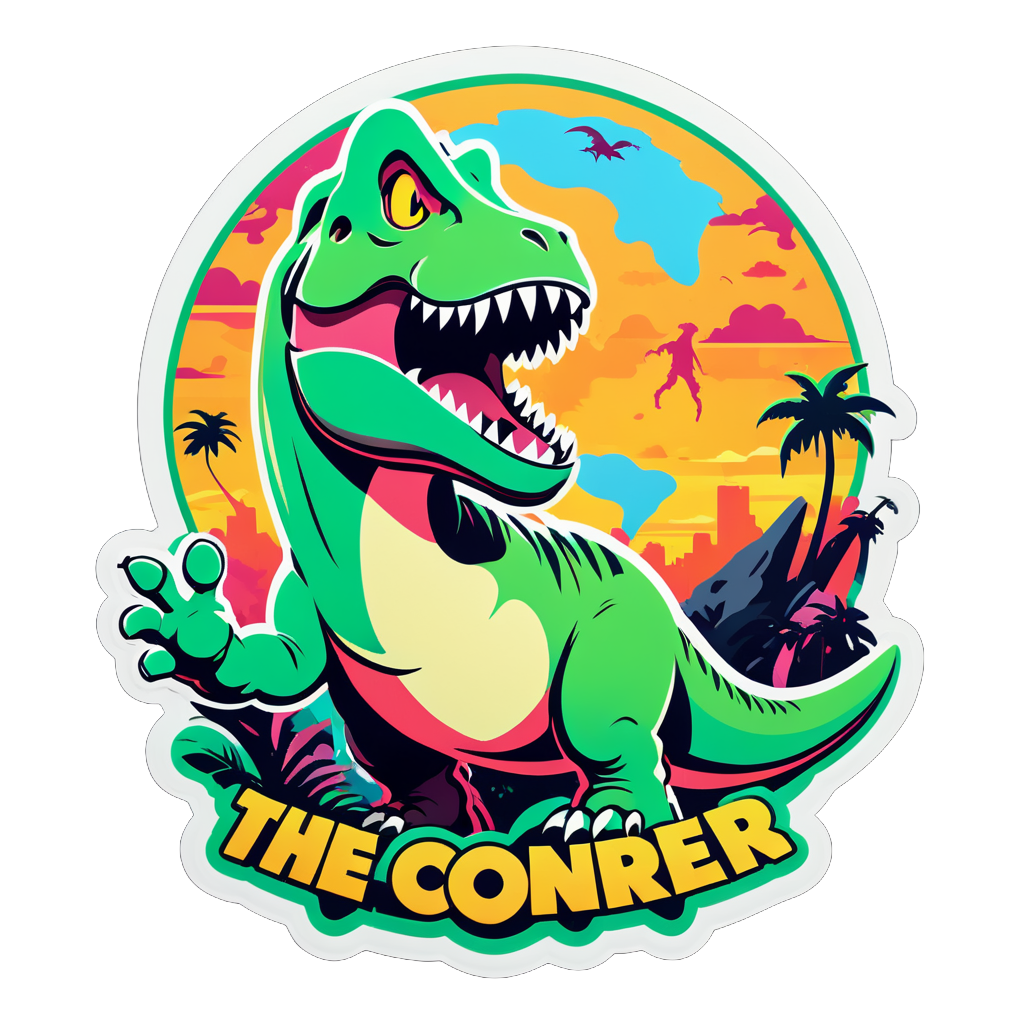 t rex conquer the world sticker